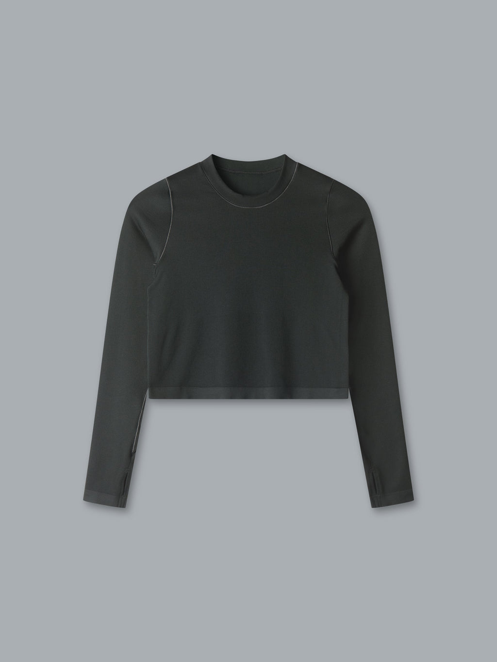POWER CROP Long Sleeve Top Olive