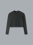 POWER CROP Long Sleeve Top Olive