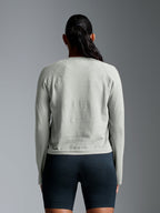 HERE TODAY MELANGE Cropped Long Sleeve Tee Sage Marl