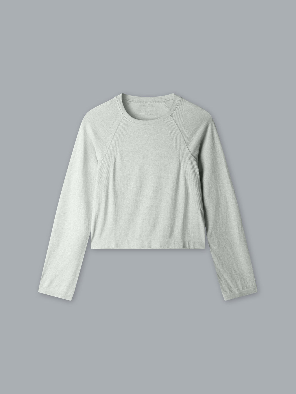 HERE TODAY MELANGE Cropped Long Sleeve Tee Sage Marl