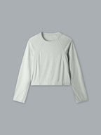 HERE TODAY MELANGE Cropped Long Sleeve Tee Sage Marl
