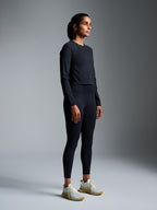 HERE TODAY Cropped Long Sleeve Tee Black