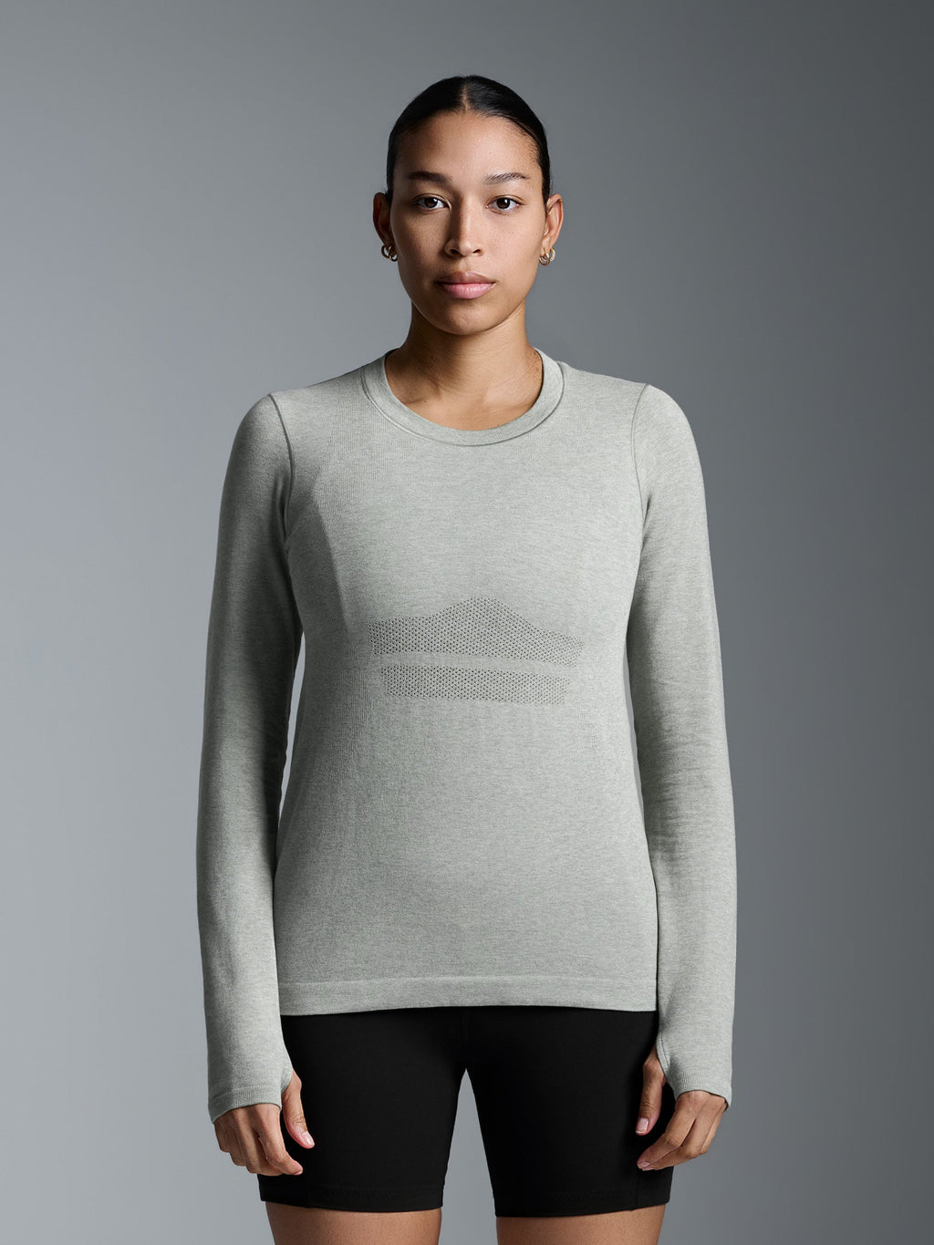 HERE TODAY MELANGE Long Sleeve Tee Sage Marl