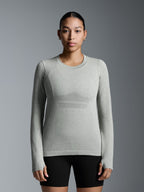 HERE TODAY MELANGE Long Sleeve Tee Sage Marl