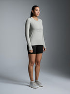 HERE TODAY MELANGE Long Sleeve Tee Sage Marl