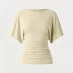 Everyday Ruched Boatneck Batwing Top