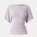 Everyday Ruched Boatneck Batwing Top
