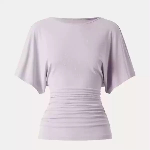 Everyday Ruched Boatneck Batwing Top