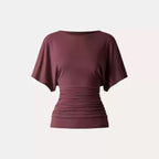 Everyday Ruched Boatneck Batwing Top